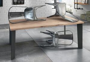 ARNOLD - tavolo da pranzo moderno in metallo e rovere impiallacciato 140x90