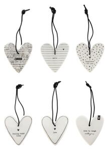 Bastion Collections Decorazione Cuore in Ceramica "Happiness for you" a Pois