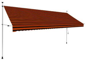 Tenda da Sole Retrattile Manuale 400 cm Arancione e Marrone