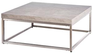 HOMCOM Tavolino da Caffè Basso per Salotto, Effetto Cemento Stile Industriale Moderno, Acciaio e MDF, 80x80x34cm, Grigio