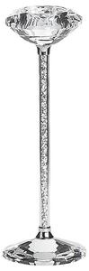 Portacandele Metallo di colore Argento Vetro in stile Glamour candeliere candelabro elegante Beliani