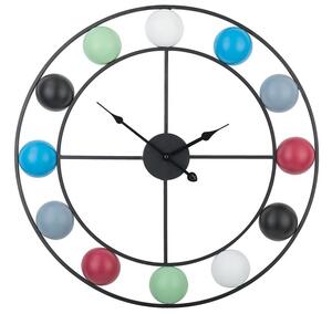 Orologio da Parete Sfere Multicolore Design Cornice in Ferro Anticato Rotondo 56 cm Beliani