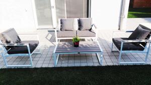 TORUS - salotto da giardino 2 posti in alluminio e polywood completo di cuscini