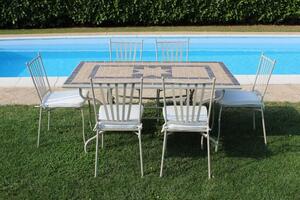 VENTUS - tavolo da giardino in ferro con piano in mosaico 160x90