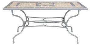VENTUS - tavolo da giardino in ferro con piano in mosaico 160x90