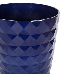 Fioriera alta per vasi da fiori in fibra blu navy argilla lucida resistente all'esterno 42 x 60 cm per tutte le stagioni Beliani