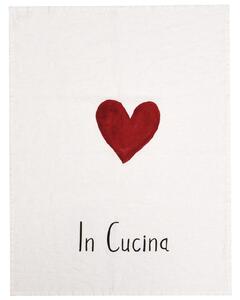 Simple Day Strofinaccio in puro Lino In Cucina Cuore Rosso 50x68 cm