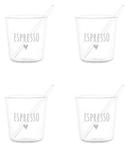 Set 4 Bicchierini Espresso in vetro borosilicato Espresso Cuoricino - Simple Day