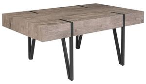 Tavolino da caffè in legno scuro con gambe in metallo 100 x 60 cm moderno Beliani