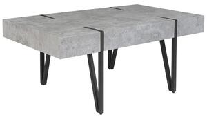 Tavolino da Caffè Moderno Effetto Cemento Gambe in Metallo 100 x 60 cm Beliani
