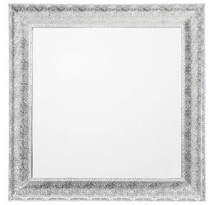 Specchio da parete in argento con cornice decorativa quadrata da 65 cm Beliani