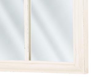 Specchio da parete Off-bianco 62 x 113 cm a forma di finestra con cornice in metallo vintage Beliani