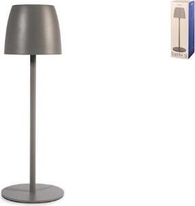 Lampada da tavolo Eureka in metallo grigio tortora, 38 cm