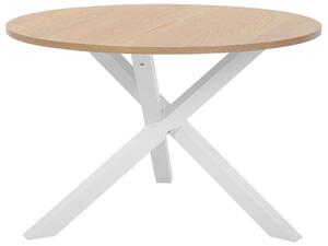 Tavolo da pranzo in legno chiaro bianco ø 120 cm rotondo scandinavo Beliani