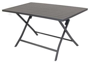 ABELUS - set tavolo da giardino pieghevole salvaspazio in alluminio 70x130 compreso di 4 sedie in alluminio e textilene