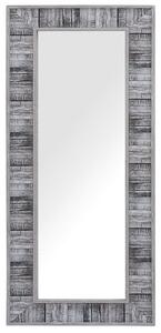 Specchio da parete in legno grigio con cornice sintetica 50 x 130 cm rettangolare da appendere alla parete Beliani