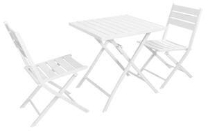 ABELUS - set tavolo da giardino pieghevole salvaspazio in alluminio 70x70 compreso di 2 sedie in alluminio