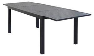 DEXTER - set tavolo da giardino allungabile in alluminio 160/240x90 compreso di 8 poltrone in alluminio e textilene