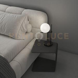 Holly lampada 1 luce attacco e27 nero con vetro bianco soffiato opaco