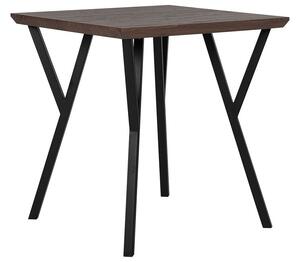 Tavolo da pranzo Piano in legno scuro Gambe in metallo Nero 70 x 70 cm 4 posti quadrato industriale Beliani