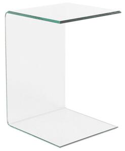 Tavolino laterale in vetro trasparente 40 x 40 cm a sbalzo minimalista Beliani