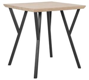 Tavolo da pranzo leggero piano in legno gambe in metallo Nero 70 x 70 cm 4 posti quadrato industriale Beliani