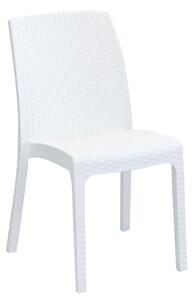ALMA - sedia da giardino impilabile in wicker stampato bianco da esterno giardino terrazzo portico locale bar