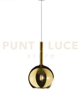 Lampadario a sospensione vetro 1555 medio oro 1 luce attacco e27 ro