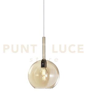 Lampadario a sospensione vetro 1555 grande ambra 1 luce attacco e27