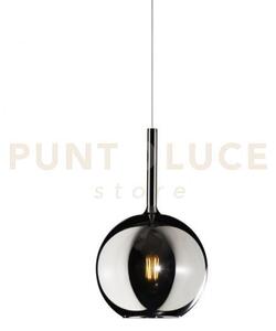 Lampadario a sospensione vetro 1555 grande cromo 1 luce attacco e27