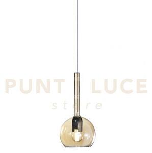 Lampadario a sospensione vetro 1555 piccolo ambra 1 luce attacco e2