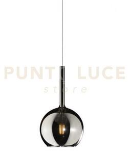Lampadario a sospensione vetro 1555 medio cromo 1 luce attacco e27 