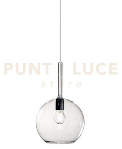 Lampadario a sospensione vetro 1555 grande trasparente 1 luce attac