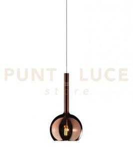 Lampadario a sospensione vetro 1555 piccolo rame 1 luce attacco e27