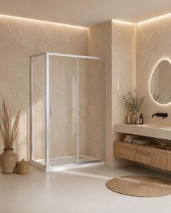 Box doccia 100x70 Nuvola Slim scorrevole 6 mm trasparente cromo H 190