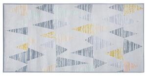 Tappeto tappetino Tappeto Tessuto Poliestere Multicolore Motivo Geometrico Distressed Rettangolare 80 x 150 cm Beliani