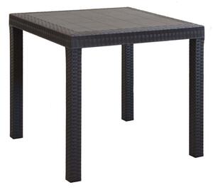 CALIGOLA - set tavolo fisso in wicker cm 80x80x74 h compreso di 4 sedute