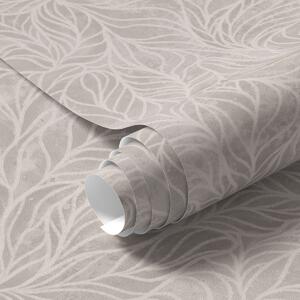 Carta da parati Texture astratta beige con linee morbide di foglie, Parati fiori e piante classici, a00179 : Uwalls.it