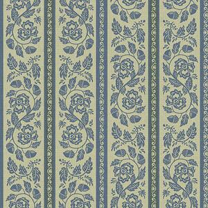 Carta da parati Ornamento vintage blu con fiori e ghiande, Parati fiori e piante classici, a00181v1 : Uwalls.it