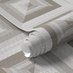 Carta da parati Motivo geometrico tridimensionale in grigio e beige, Parati classici in stile scandinavo, a00187 : Uwalls.it