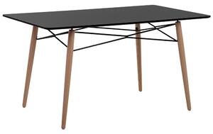 Tavolo da pranzo in legno chiaro piano Nero 140 x 80 cm moderno scandinavo Beliani