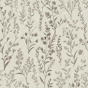 Carta da parati Erbe da prato monocromatiche in stile vintage, Parati classici in stile inglese, a00192 : Uwalls.it