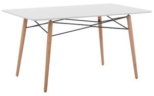 Tavolo da pranzo in legno chiaro con piano bianco 140 x 80 cm moderno scandinavo Beliani