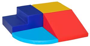HOMCOM Set Costruzioni Morbide da 4 Pezzi, Gioco Educativo per Bambini Età 1-3 Anni per Casa e Scuola, Multicolore