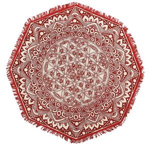 Tappeto tappetino Cotone Rosso stile Orientale Soggiorno ø 120 cm Beliani