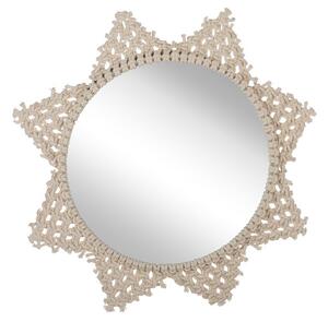 Specchio in cotone beige Ø 45 Beliani