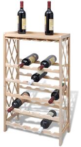 Bottigliera per 25 Bottiglie di Vino in Legno Massello di Abete