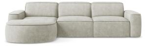 Divano angolare color crema (con penisola a sinistra/con chaise lounge) con rivestimento in ciniglia Omao – Makamii
