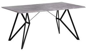 Tavolo da pranzo effetto cemento 160 x 90 cm gambe in metallo Nero cucina industriale Beliani