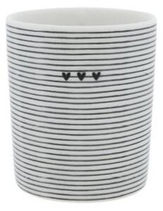 Bastion Collection Bicchiere Multifunzione con 3 Cuoricini e Righette in Ceramica